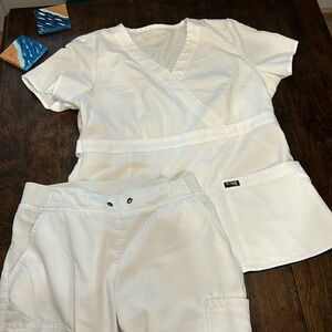 White scrub set